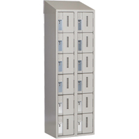 Concorde Heavy-Duty Lockers, 6 -tier, Bank of 2, 24" x 18" x 78", Steel, Grey, Welded (Assembled) Rideout Tool & Machine Inc.