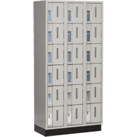 Concorde Heavy-Duty Lockers, 6 -tier, Bank of 3, 36" x 18" x 76", Steel, Grey, Welded (Assembled) Rideout Tool & Machine Inc.