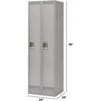 Lockers, Bank of 2, 24" x 18" x 76", Steel, Grey, Knocked Down Rideout Tool & Machine Inc.