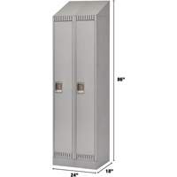 Lockers, Bank of 2, 24" x 18" x 86", Steel, Grey, Knocked Down Rideout Tool & Machine Inc.