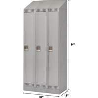 Lockers, Bank of 3, 36" x 18" x 86", Steel, Grey, Knocked Down Rideout Tool & Machine Inc.