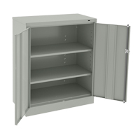Counter High Cabinet, Steel, 2 Shelves, 42" H x 36" W x 18" D, Light Grey FL643 | Rideout Tool & Machine Inc.