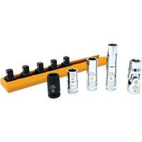 Chrome Finish Socket Set with Rail, 5 Pieces, 1/4" Drive Size Rideout Tool & Machine Inc.