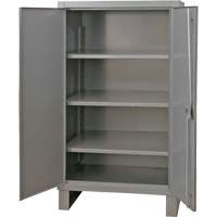 Extra Heavy-Duty Cabinet, Steel, 3 Shelves, 66" H x 48" W x 24" D, Grey Rideout Tool & Machine Inc.