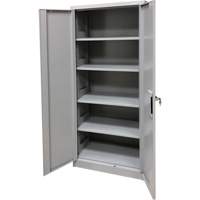 Storage Cabinet, Steel, 4 Shelves, 66" H x 30" W x 15" D, Grey Rideout Tool & Machine Inc.