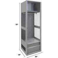 Gear Locker, Steel, 24" W x 18" D x 72" H, Grey Rideout Tool & Machine Inc.