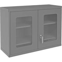 Armoire de rangement murale avec portes transparentes, 26-15/16" h x 35-7/8" la x 13-11/16" p, 2 tablettes, Acier, Gris Rideout Tool & Machine Inc.