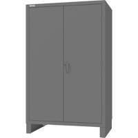 Armoire avec portes encastr&eacute;es en panneau perfor&eacute;, Acier, 4 Tablettes, 78" h x 48" la x 30" P, Gris Rideout Tool & Machine Inc.