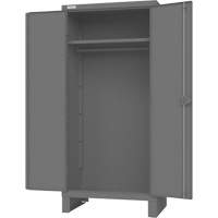 Armoire avec barre de suspension et portes encastr&eacute;es standards , Acier, 78" h x 36" la x 24" P, Gris Rideout Tool & Machine Inc.