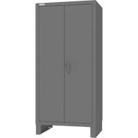 Armoire avec barre de suspension et portes encastr&eacute;es standards , Acier, 78" h x 36" la x 24" P, Gris Rideout Tool & Machine Inc.
