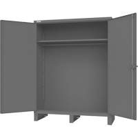 Armoire avec barre de suspension et portes encastr&eacute;es standards, Acier, 78" h x 60" la x 24" P, Gris Rideout Tool & Machine Inc.