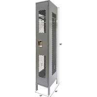 Vented Lockers, 12" x 18" x 78", Steel, Grey, Knocked Down, Perforated Rideout Tool & Machine Inc.