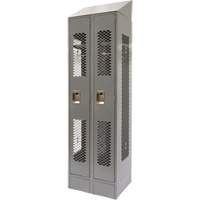 Casiers ventil&eacute;s, Bloc de 2, 24" x 18" x 88", Acier, Gris, D&eacute;mont&eacute;, Perfor&eacute; Rideout Tool & Machine Inc.