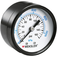 Dry Pressure Gauge, 1-1/2" , 0 - 160 psi, Back Mount, Analogue Rideout Tool & Machine Inc.