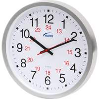 12/24 H Clock, Analog, Battery Operated, 12", Silver HT072 | Rideout Tool & Machine Inc.