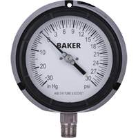 Pressure Gauge, 4-1/2" , 30"-0-30 psi, Bottom Mount, Liquid Filled Analogue Rideout Tool & Machine Inc.