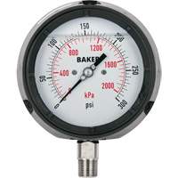 Pressure Gauge, 4-1/2" , 0 - 15 psi/0 - 100 kPa, Bottom Mount, Liquid Filled Analogue Rideout Tool & Machine Inc.