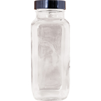 Bottle, Square, 8 fl. Oz., Glass IA672 | Rideout Tool & Machine Inc.