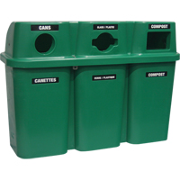 Recycling Containers Bullseye™, Curbside, Plastic, 3 x 114L/90 US Gal. JC593 | Rideout Tool & Machine Inc.