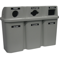 Recycling Containers Bullseye™, Curbside, Plastic, 3 x 114L/90 US Gal. JC993 | Rideout Tool & Machine Inc.