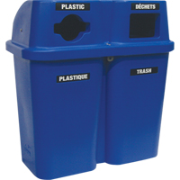 Recycling Containers Bullseye™, Curbside, Plastic, 2 x 114L/60 US gal. JC997 | Rideout Tool & Machine Inc.