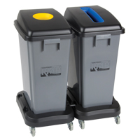 Recycling & Waste Receptacle Dolly, Polypropylene, Black, Fits: 17-1/4" x 12-1/2" JH483 | Rideout Tool & Machine Inc.