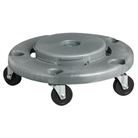 Waste Container Dolly, Polyethylene, Grey, Fits: 24" Dia. Rideout Tool & Machine Inc.