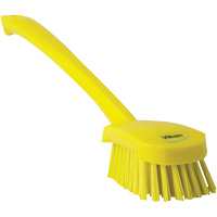 Long Handle Brush, Stiff Bristles, 16-3/10" Long, Yellow Rideout Tool & Machine Inc.