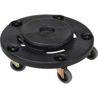 Waste Container Dolly, Polypropylene, Black, Fits: 24" Dia. JK677 | Rideout Tool & Machine Inc.