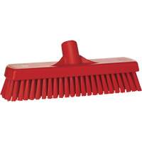 Deck & Wall Scrub Brush, Stiff Bristles, 12", Polyester, Red Rideout Tool & Machine Inc.