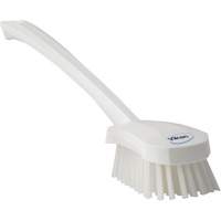 Long Handle Brush, Stiff Bristles, 15-1/2" Long, White JL869 | Rideout Tool & Machine Inc.