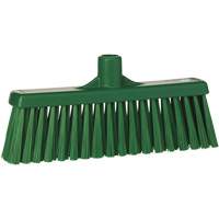 Upright Broom Head, Medium Bristles, 12", Polyester, Green Rideout Tool & Machine Inc.