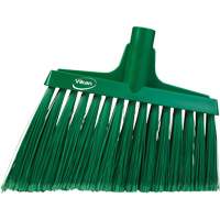Angled Broom Head, Split Bristles, 11-1/2", Polyester, Green Rideout Tool & Machine Inc.