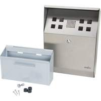 Cendrier, Montage mural, Acier inoxydable, Capacit&eacute; 1.6 Litres, Hauteur 13-4/5" Rideout Tool & Machine Inc.