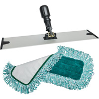 Dust Mop Pad & Frame, Hook and Loop Style, Polyester, 18" L x 5-3/4" W JP272 | Rideout Tool & Machine Inc.