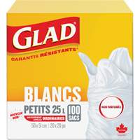 Petits sacs &agrave; ordures 25 L sans parfum, R&eacute;gulier, 20" la x 20" lo, Blanc Rideout Tool & Machine Inc.