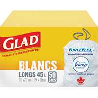 Tall 45L Febreze Garbage Bags, Regular, 24" W x 28" L, White Rideout Tool & Machine Inc.