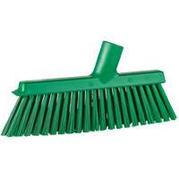 Dustpan Broom with Angled Thread, Medium Bristles, 10", Polyester, Green Rideout Tool & Machine Inc.