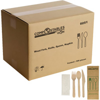 Wood Cutlery Set in Paper Bag Rideout Tool & Machine Inc.