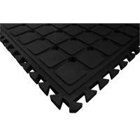 Tuile de centre modulaire drainant Hog Heaven Drainable, Ondul&eacute;, 1-1/2' x 1-1/2' x 3/4", Noir, Nitrile Rideout Tool & Machine Inc.