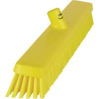 Heavy-Duty Push Broom, Fine/Stiff Bristles, 24", Yellow JQ216 | Rideout Tool & Machine Inc.