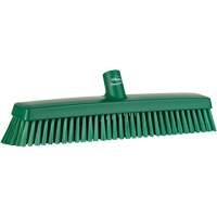 Push Broom Head, Fine/Stiff Bristles, 16-1/2", Polyester/Polypropylene, Green Rideout Tool & Machine Inc.