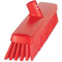 Push Broom Head, Fine/Stiff Bristles, 16-1/2", Polyester/Polypropylene, Red Rideout Tool & Machine Inc.