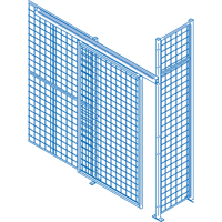 Wire Mesh Partition Components - Sliding Doors, 4' W x 8' H KH852 | Rideout Tool & Machine Inc.