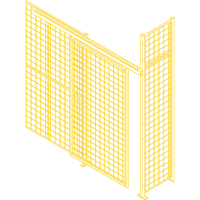 Wire Mesh Partition Components - Sliding Doors, 4' W x 8' H KH938 | Rideout Tool & Machine Inc.
