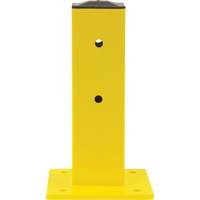 Single Guard Rail Post, Steel, 5" L x 17" H, Safety Yellow KI246 | Rideout Tool & Machine Inc.