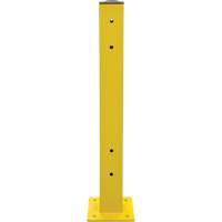Double Guard Rail Post, Steel, 5" L x 44" H, Safety Yellow KI247 | Rideout Tool & Machine Inc.