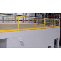 Mezzanine Safety Gate, 68-1/2" L x 42" H, 80-1/16" Raised, Yellow KI289 | Rideout Tool & Machine Inc.