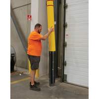 Polyethylene Bollard Cover, 4-1/2" Dia. x 52" L, Red/Yellow Rideout Tool & Machine Inc.