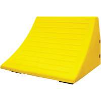 70 Ton Large Equipment Wheel Chock with Handle, Urethane, Yellow Rideout Tool & Machine Inc.